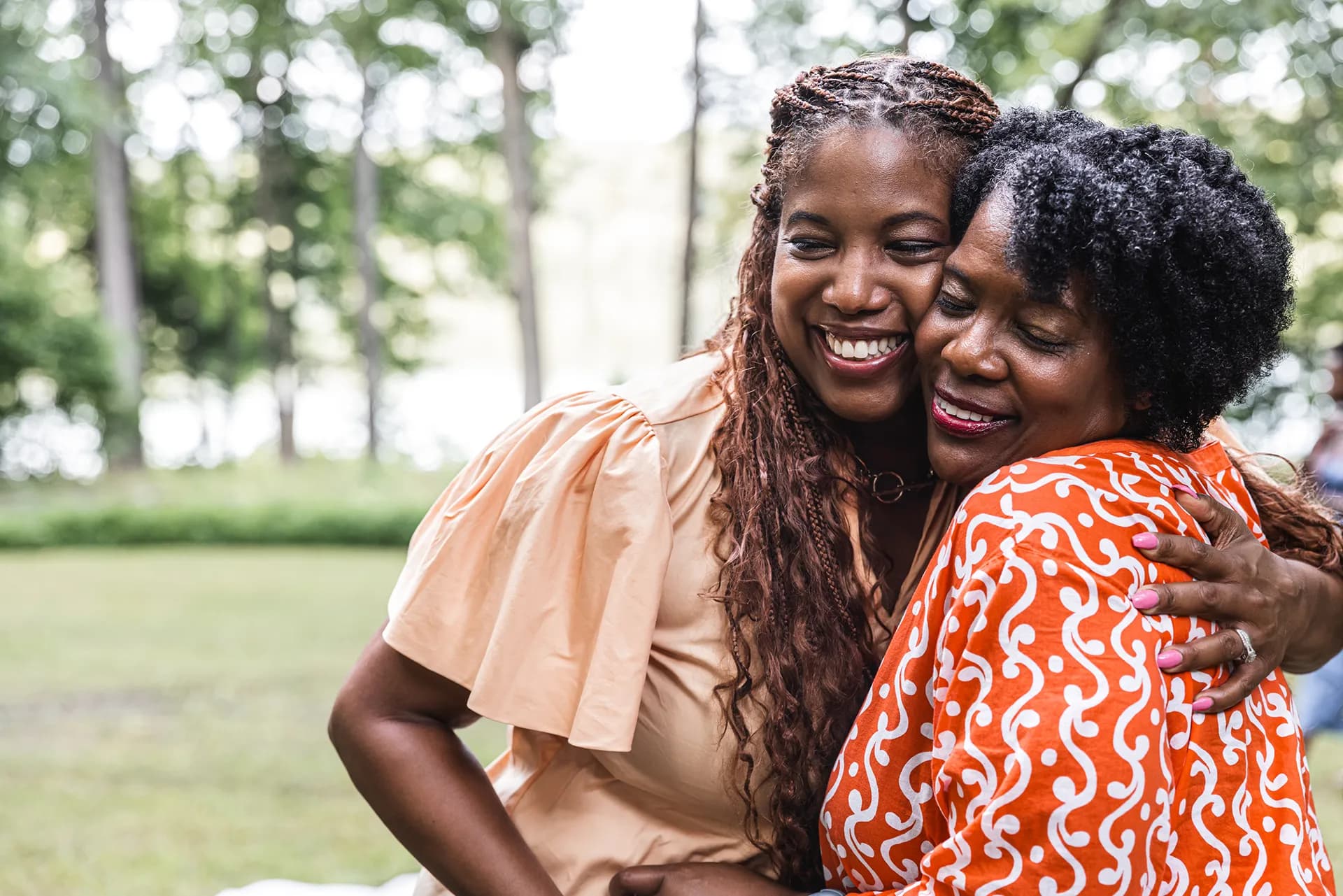 Ladies hugging