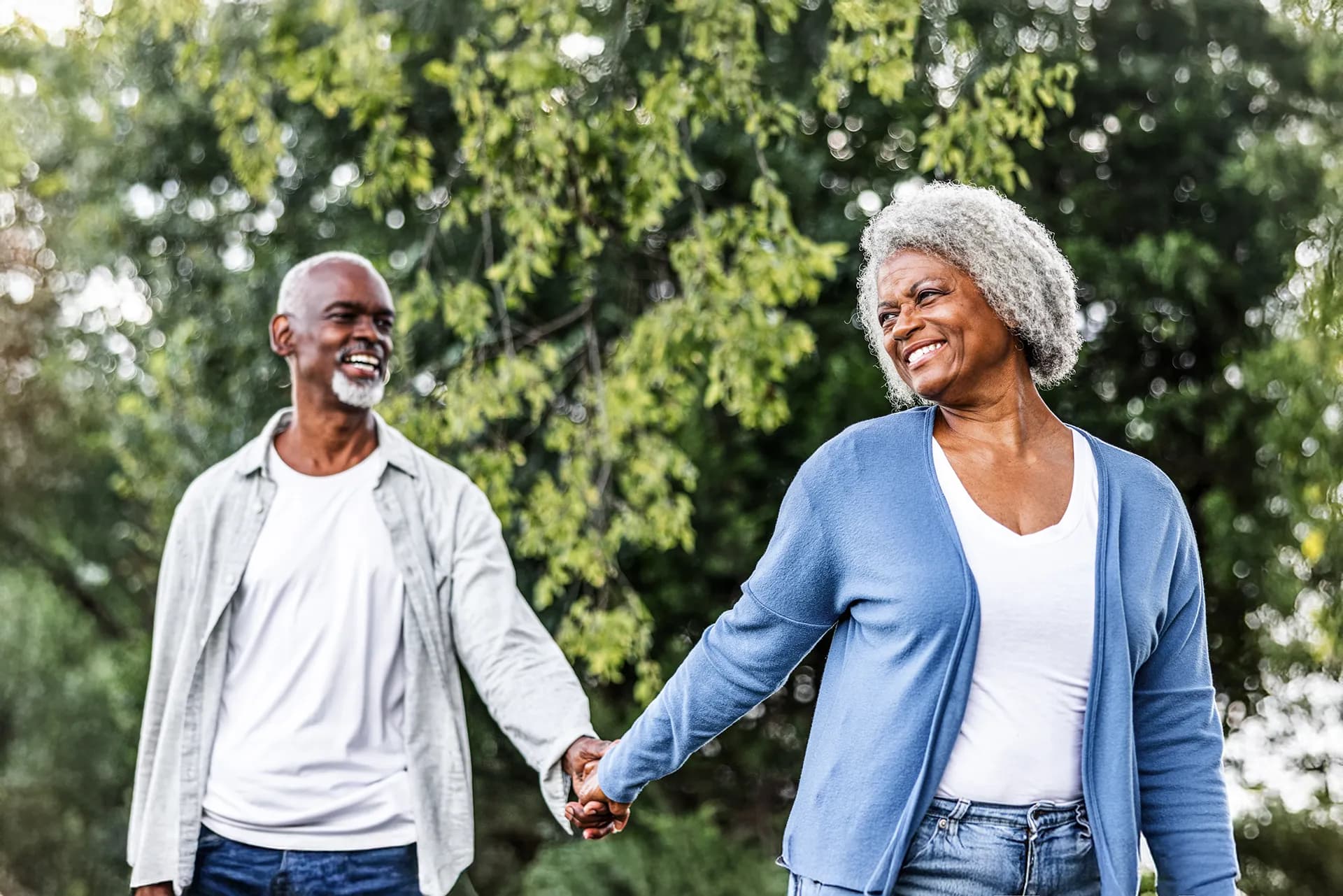 Couple holding hands